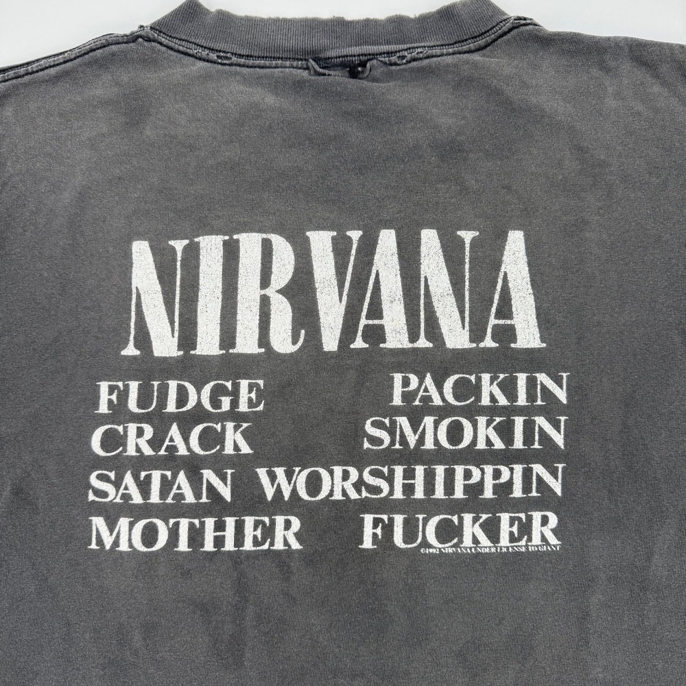 Nirvana Circles of Hell Vintage Graphic T-Shirt Faded Black Distressed XL - Picture 2 of 16